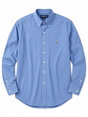Ralph Lauren Men's Button-Down Oxford Shirt in Sky Blue with Pony Logo